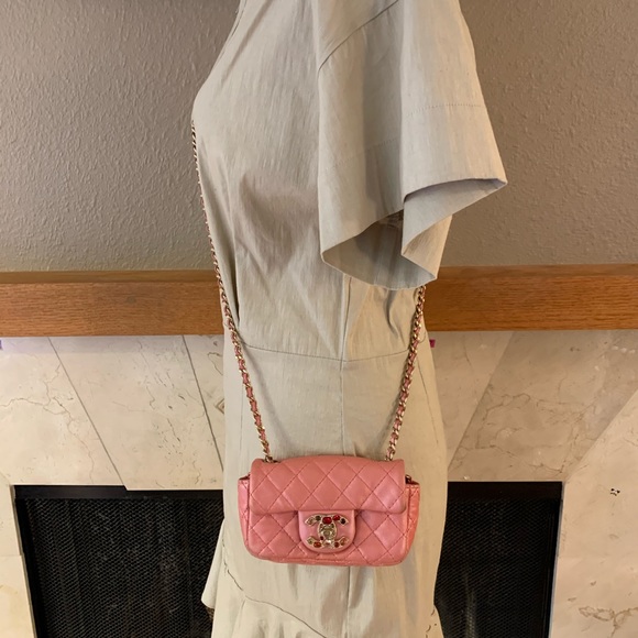 💞TRADED💞💯Authentic Chanel Mini Flap Bag Pink - Picture 15 of 16